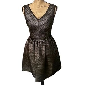 Soprano gorgeous black and gold skater dress with pockets. EUC.